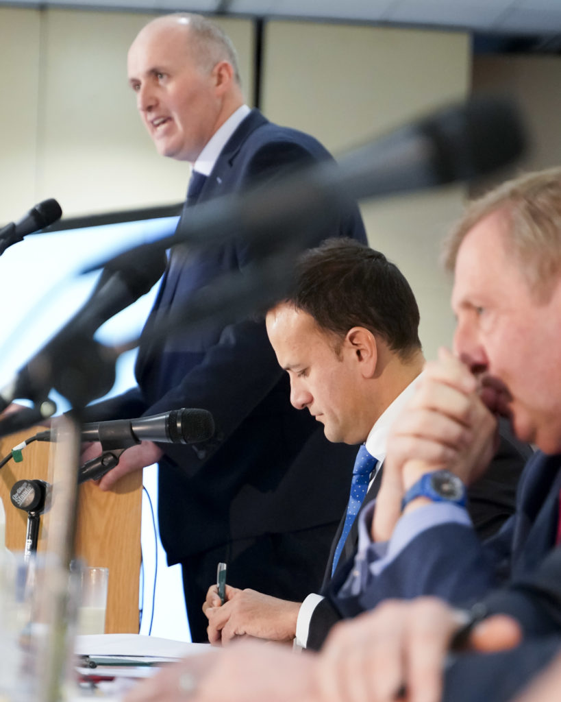 29/11/2019
An Taoiseach Leo Veradker pictured with  ICMSA President, Pat McCormack at the ICMSA AGM 2019 which took place at the South Court Hotel, Limerick.
Pic: Don Moloney